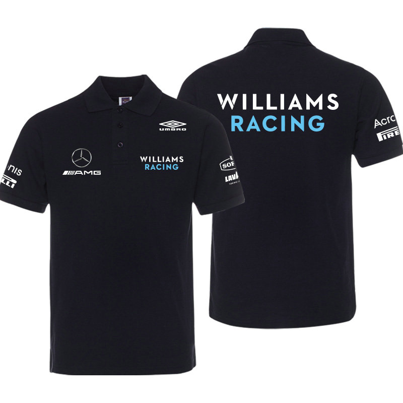 Polo Mercedes AMG Williams Racing Homme Manche Courte Coton Couleur Unie